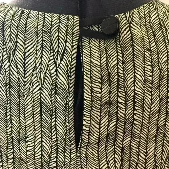 ZARA Basic Collection Black and White Geometric V front short sleeve dress Large - Picture 10 of 11